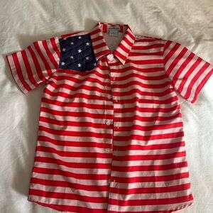 Blue Quail Red and Blue Striped Button Down Shirt